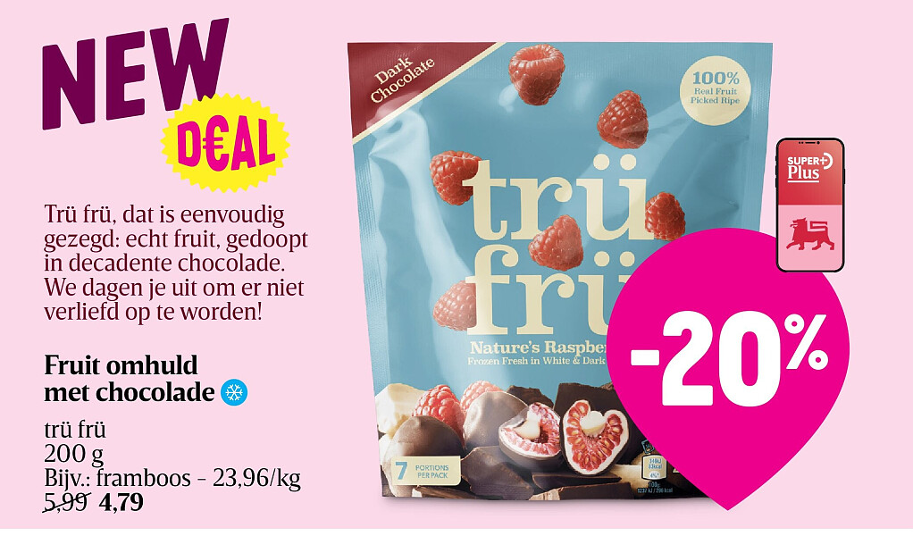 Fruit omhuld met chocolade
