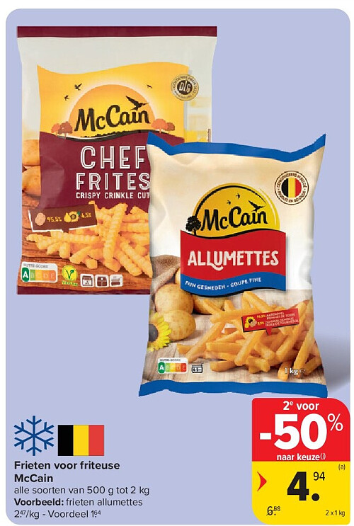 Frieten voor friteuse McCain