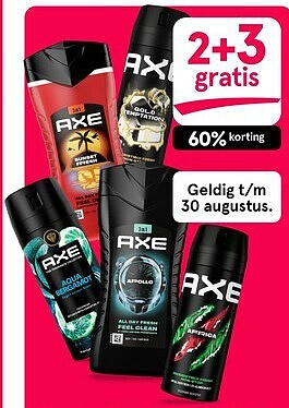Axe deodorant, bad en douche
