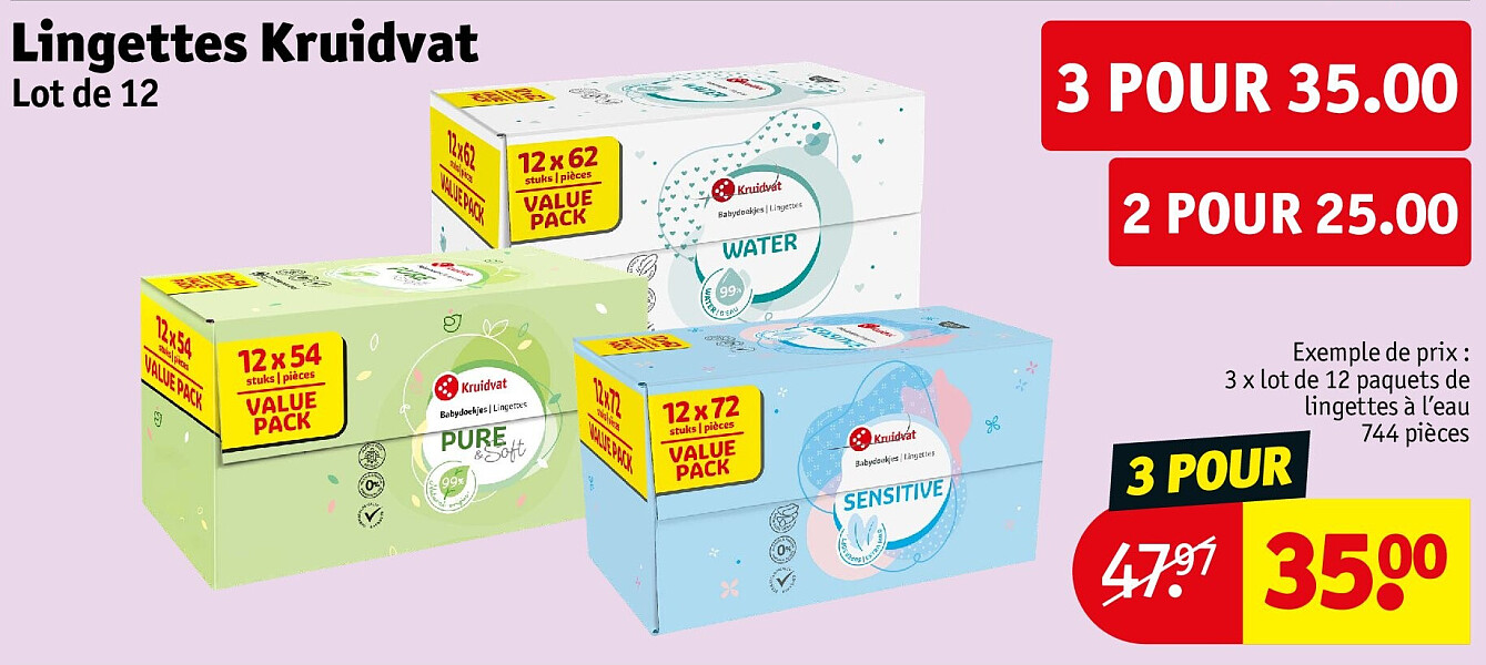 Lingettes Kruidvat 3 POUR