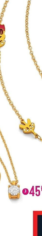 Collier en plaqué or et oxyde de zirconium, 42 cm