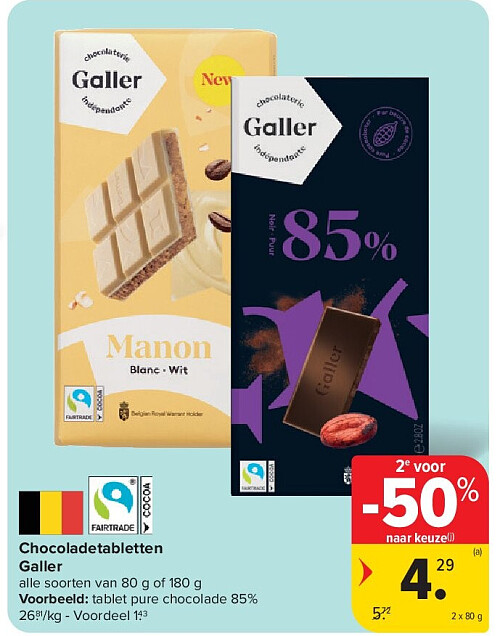 Chocoladetabletten Galler