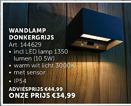 WANDLAMP DONKERGRIJS