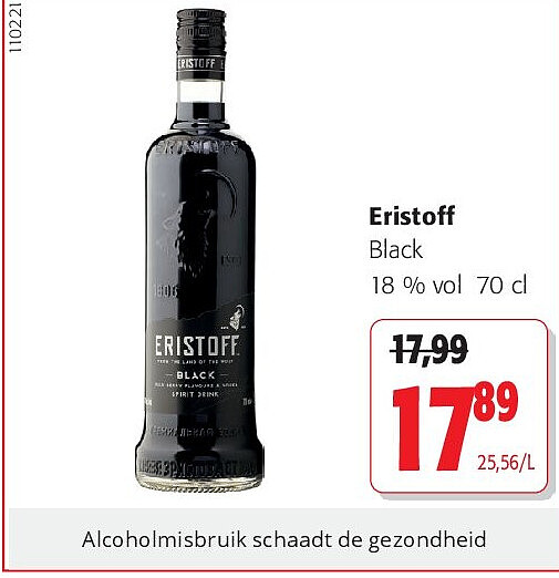Eristoff Black 18 % vol 70 cl