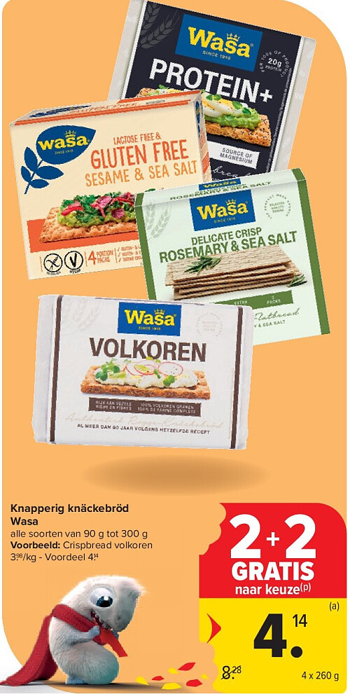 Knapperig knäckebröd Wasa