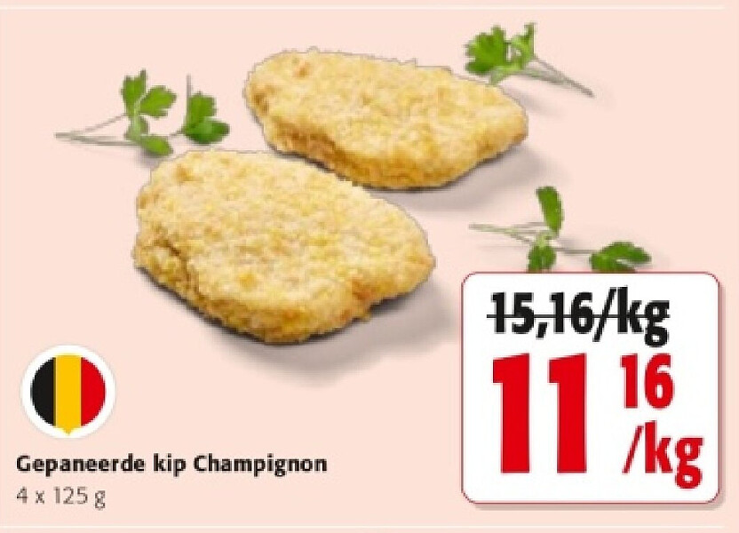 Gepaneerde kip Champignon