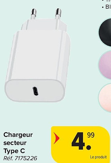 Chargeur secteur Type C