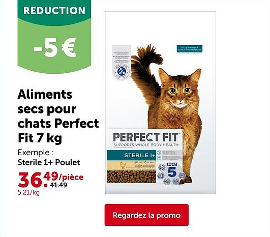 Aliments secs pour chats Perfect Fit 7 kg