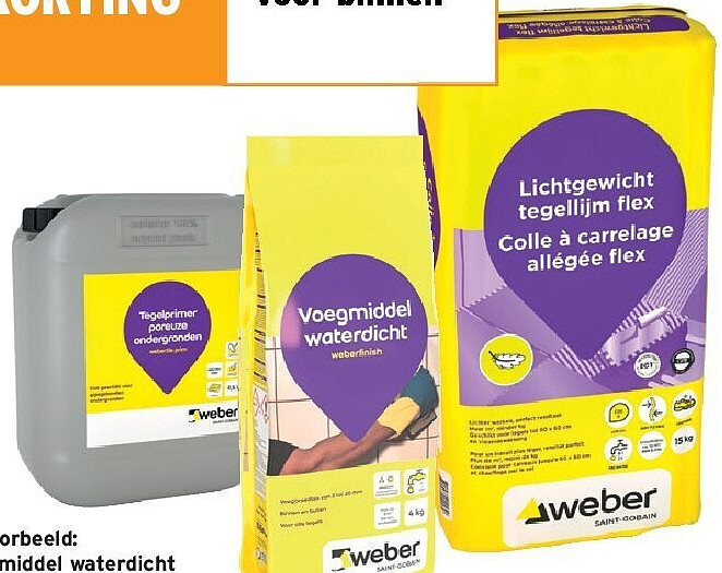 Weber voegmiddel waterdicht lichtgrijs 4 kg