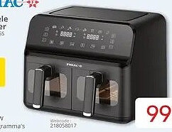 FRIAC AIF 8017 GS dubbele airfryer 2x 4L