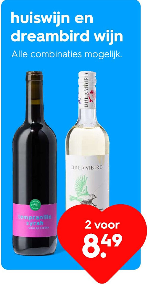 huiswijn en dreambird wijn