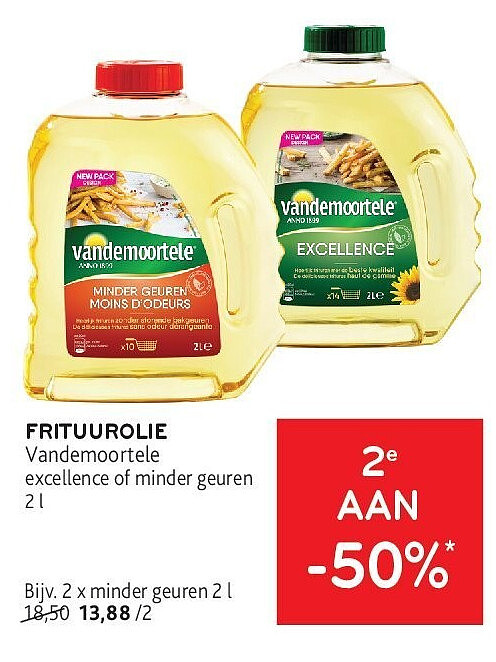 FRITUUROLIE Vandemoortele excellence of minder geuren 2 l