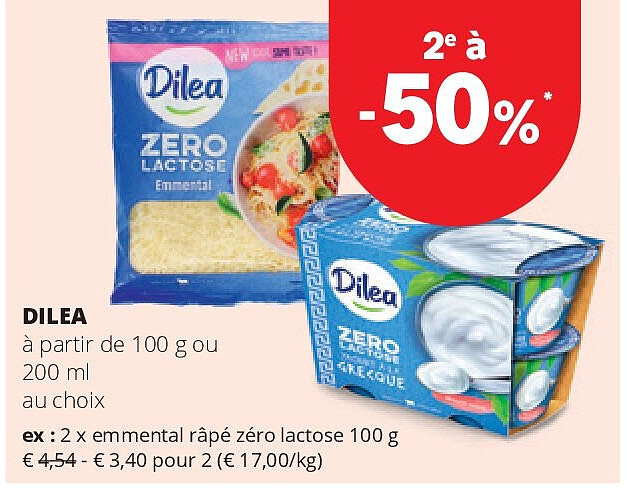 DILEA emmental râpé zéro lactose 100 g