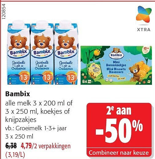 Bambix Groeimelk 1-3+ jaar 3 x 250 ml