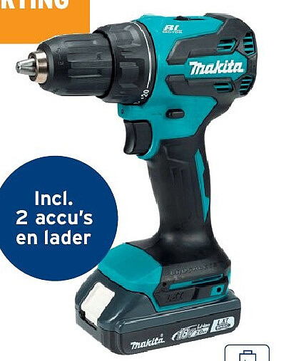 Makita 18V accu LXT schroefboormachine DDF490WVE