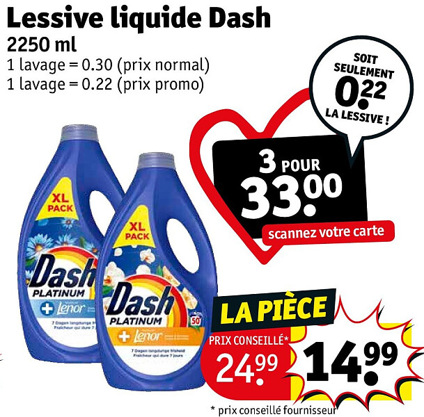 Lessive liquide Dash 2250 ml