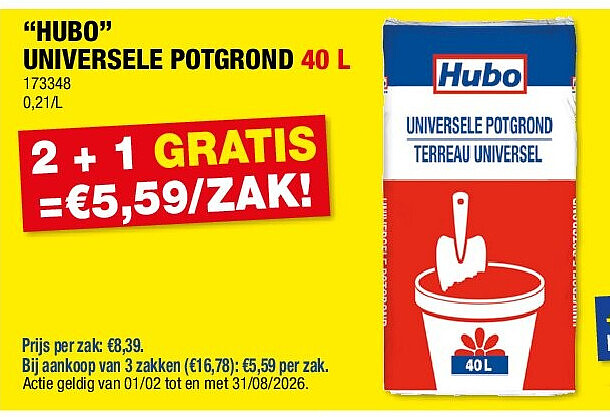 “HUBO” UNIVERSELE POTGROND 40 L