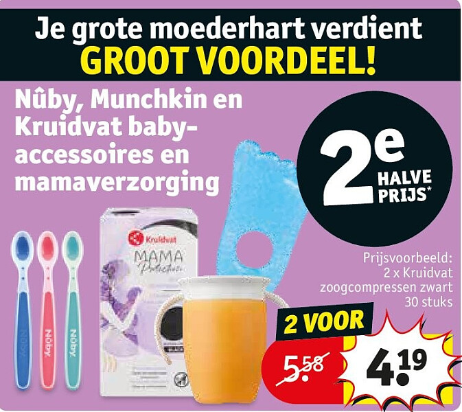 Nûby, Munchkin en Kruidvat babyaccessoires en mamaverzorging