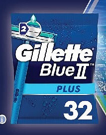 Rasoirs jetables Blue II Gillette, lot de 32