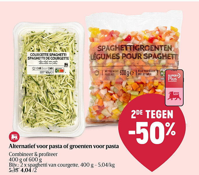 Alternatief voor pasta of groenten voor pasta