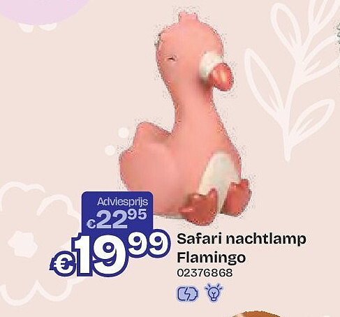 Safari nachtlamp Flamingo
