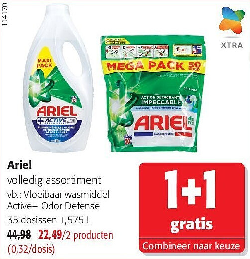 Ariel Vloeibaar wasmiddel Active+ Odor Defense 35 dosissen 1,575 L