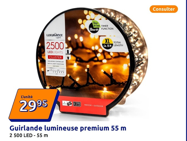 Guirlande lumineuse premium 55 m