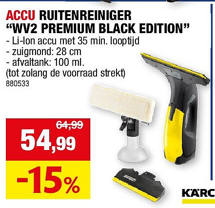 ACCU RUITENREINIGER “WV2 PREMIUM BLACK EDITION”