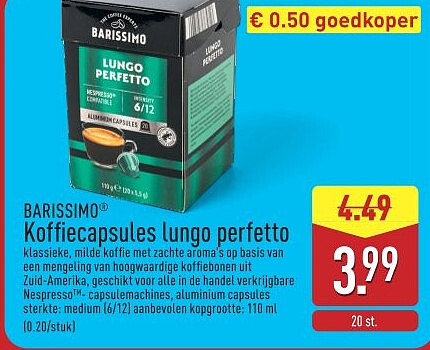 Koffiecapsules lungo perfetto