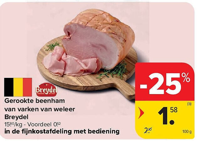 Gerookte beenham van varken van weleer Breydel