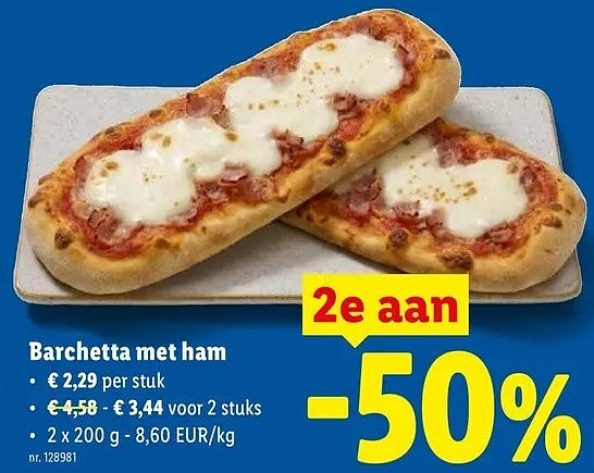 Barchetta met ham