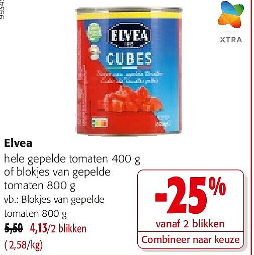 Elvea Blokjes van gepelde tomaten 800 g