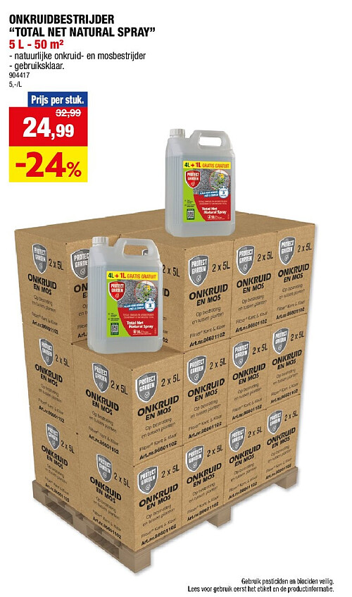 ONKRUIDBESTRIJDER “TOTAL NET NATURAL SPRAY” 5 L - 50 m²