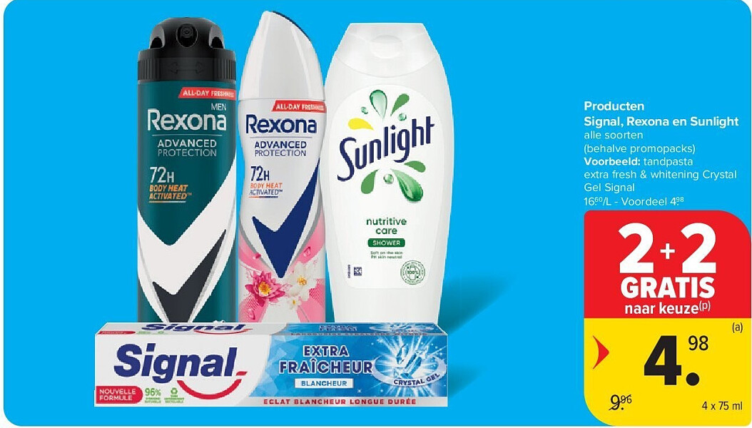 Producten Signal, Rexona en Sunlight