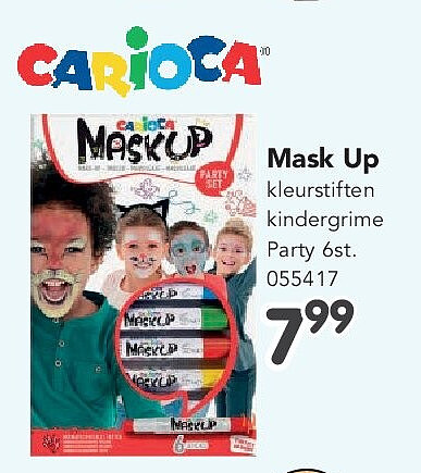 Mask Up kleurstiften kindergrime Party 6st.