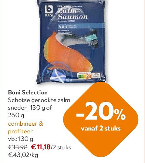 Boni Selection Schotse gerookte zalm sneden 130 g