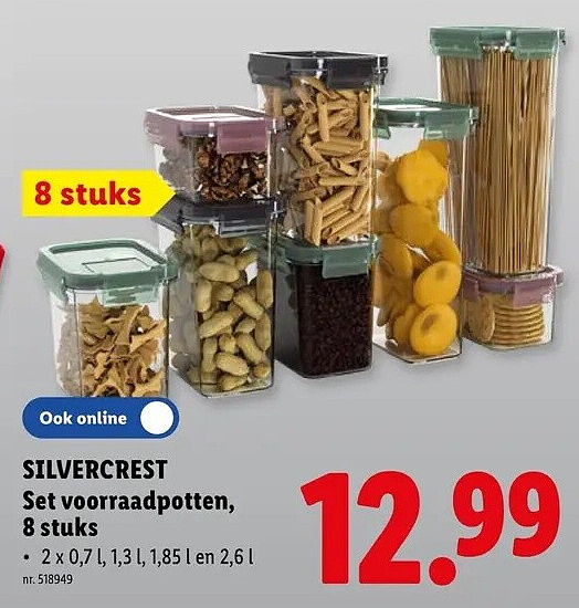 Set voorraadpotten, 8 stuks