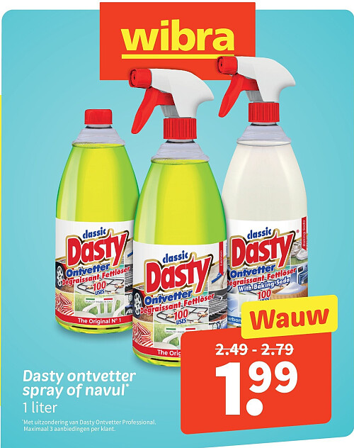 Dasty ontvetter spray of navul* 1 liter