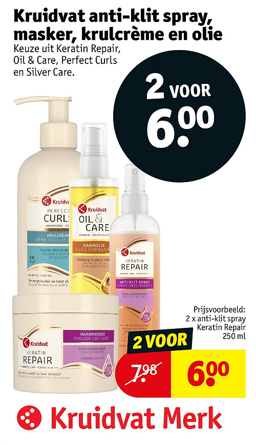 Kruidvat anti-klit spray, masker, krulcrème en olie