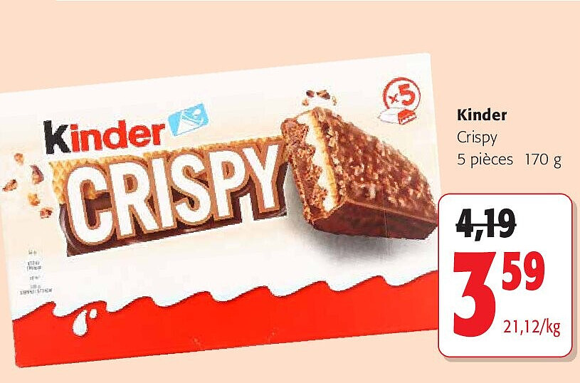 Kinder Crispy 5 pièces 170 g