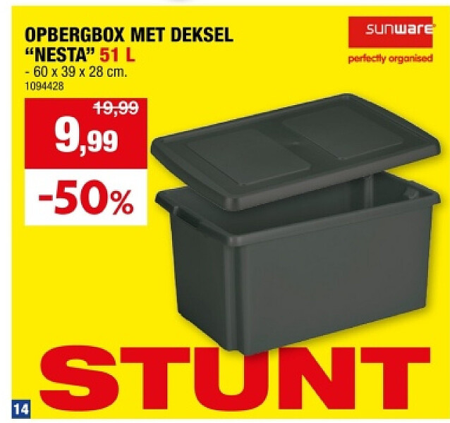 OPBERGBOX MET DEKSEL "NESTA" 51 L