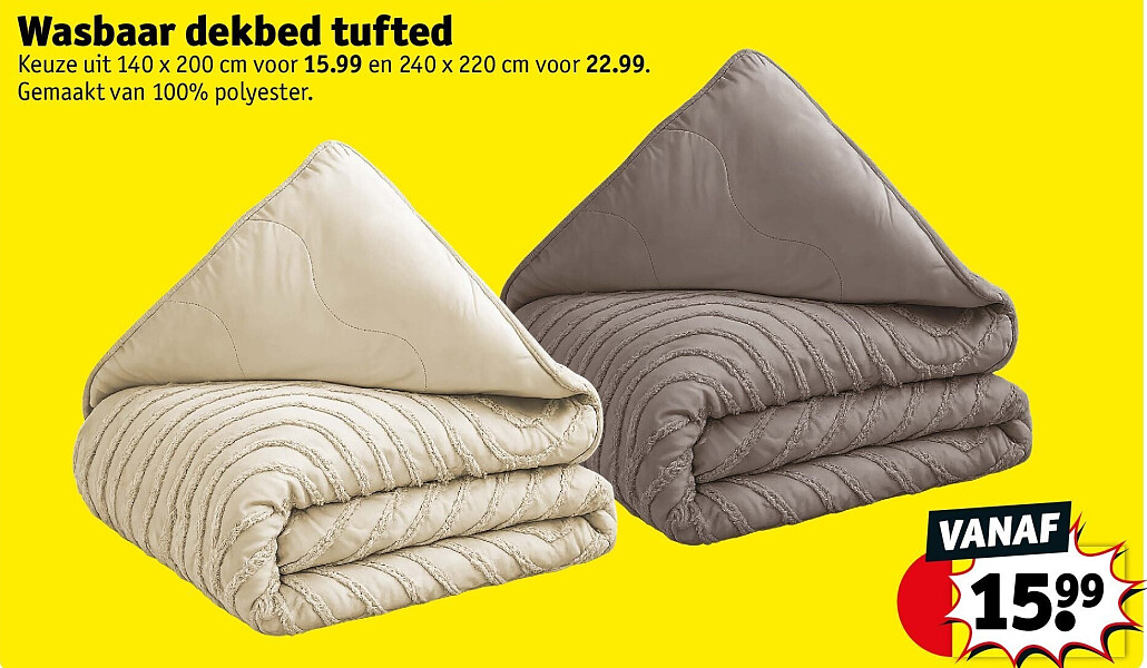 Wasbaar dekbed tufted