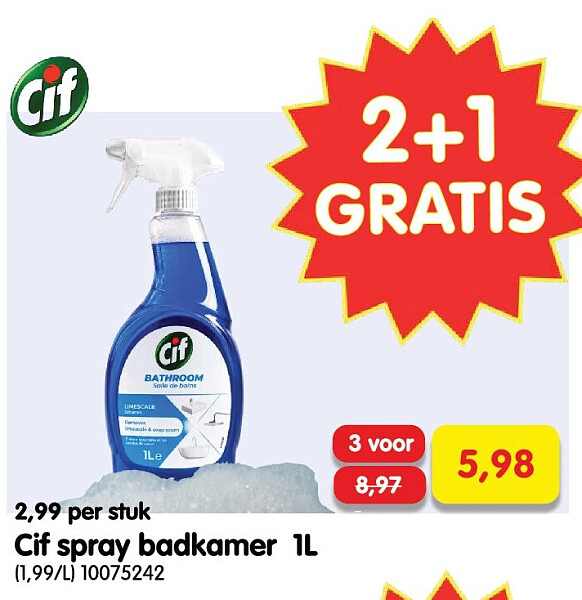 Cif spray badkamer 1 L