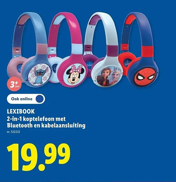 LEXIBOOK 2-in-1 koptelefoon met Bluetooth en kabelaansluiting