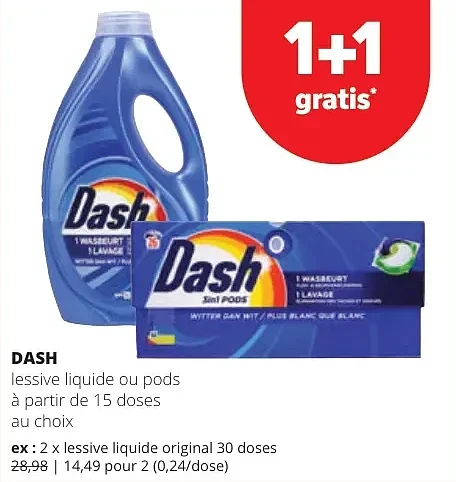 DASH lessive liquide original 30 doses