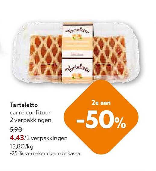 Tarteletto carré confituur 2 verpakkingen