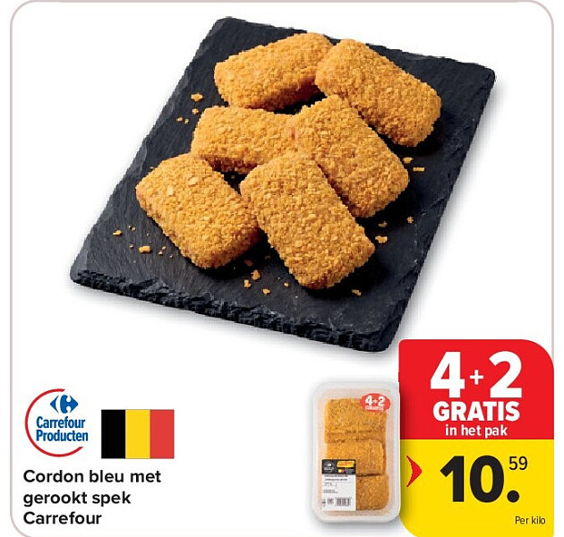Cordon bleu met gerookt spek Carrefour
