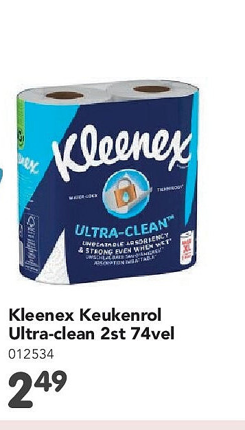 Kleenex Keukenrol Ultra-clean 2st 74vel 012534