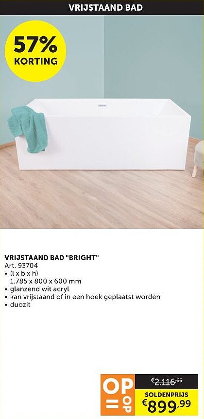 VRIJSTAAND BAD "BRIGHT"