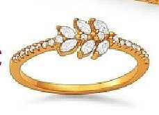 Bague en plaqué or et oxydes de zirconium, taille 50